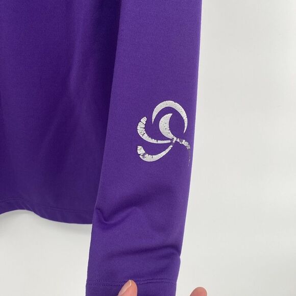 Layer 8 Performance Purple 1/4 Zip Long Sleeve Running Jacket Qwick-Dry Large - Picture 8 of 9